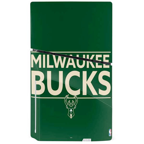 NBA Milwaukee Bucks Standard - Green PS5 Slim Disk Console Skin
