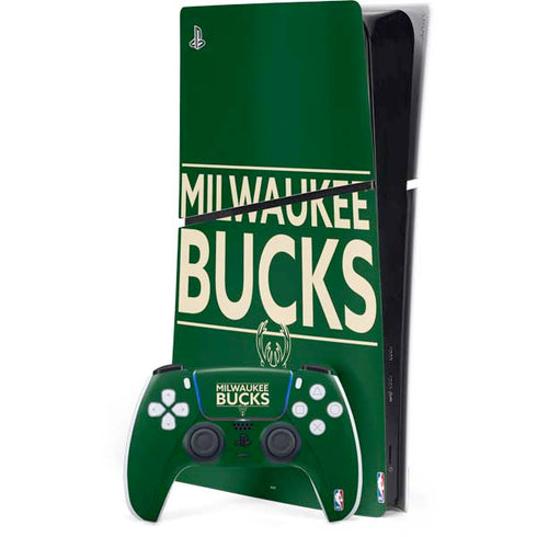 NBA Milwaukee Bucks Standard - Green PS5 Slim Digital Edition Console Skin