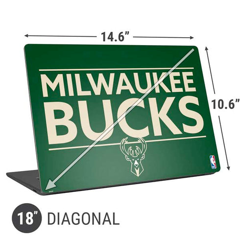NBA Milwaukee Bucks Standard - Green Universal Laptop 18in (14.6 x 10.6in) Skin