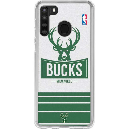NBA Milwaukee Bucks Static Galaxy A21 Clear Case
