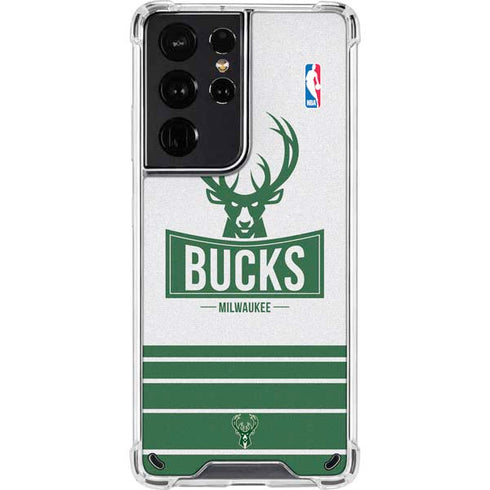 NBA Milwaukee Bucks Static Galaxy S21 Ultra 5G Clear Case