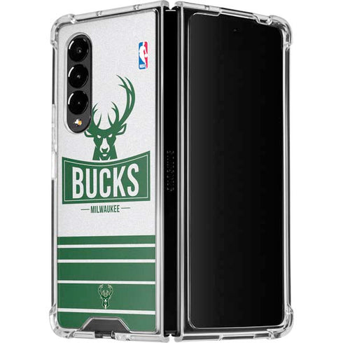 NBA Milwaukee Bucks Static Galaxy Z Fold4 5G Clear Case