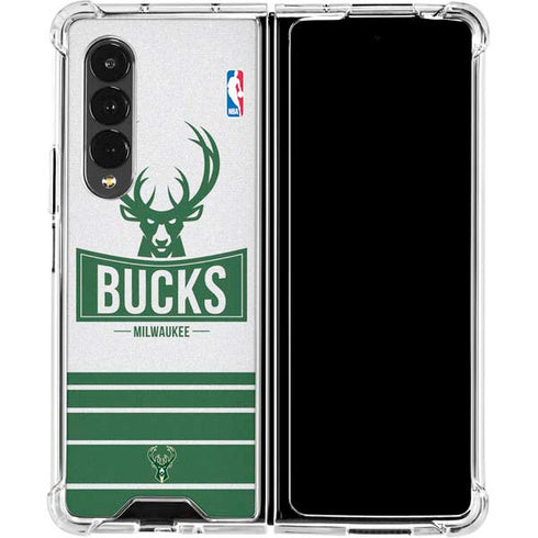NBA Milwaukee Bucks Static Galaxy Z Fold4 5G Clear Case