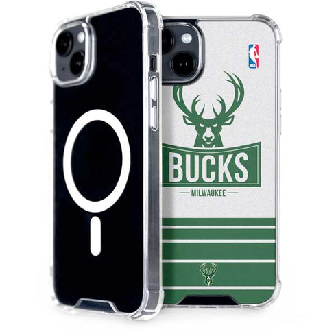 NBA Milwaukee Bucks Static iPhone 15 Plus MagSafe Case