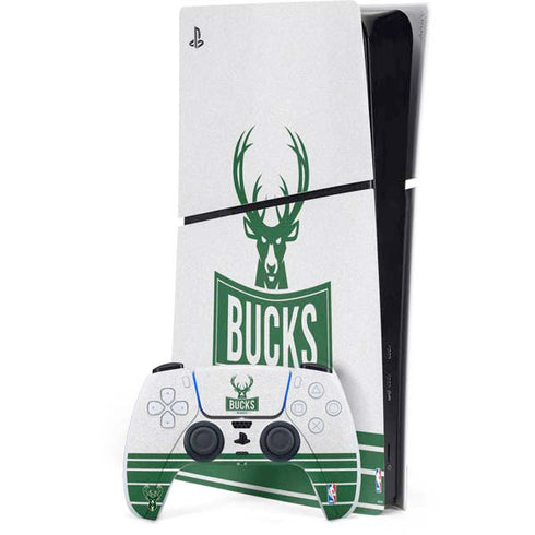 NBA Milwaukee Bucks Static PS5 Slim Digital Edition Bundle Skin