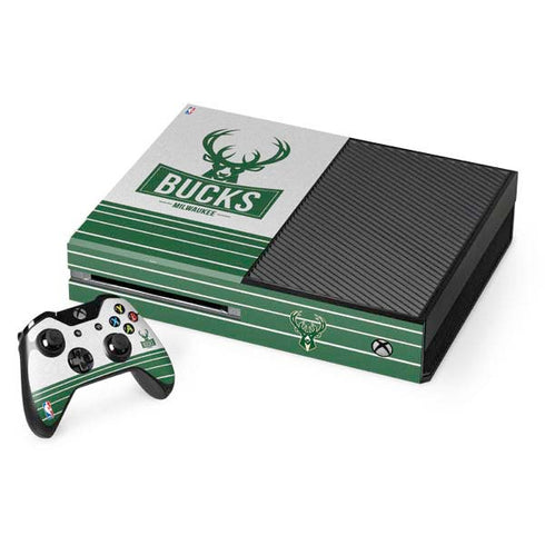NBA Milwaukee Bucks Static Xbox One Console and Controller Bundle Skin