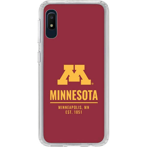 University of Minnesota Minneapolis MN Est 1851 Galaxy A10e Clear Case