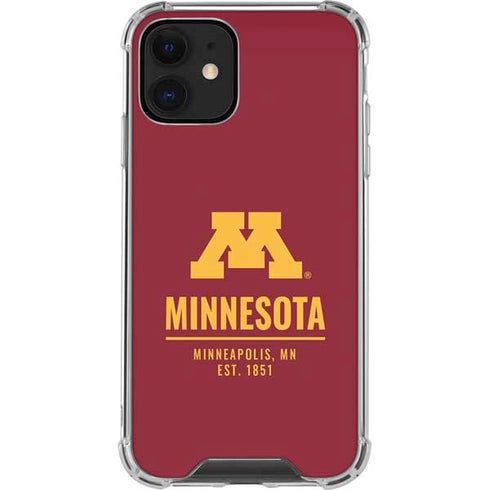 University of Minnesota Minneapolis MN Est 1851 iPhone 12 Clear Case