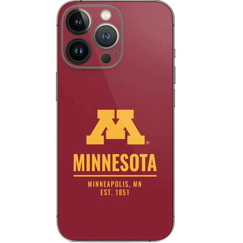University of Minnesota Minneapolis MN Est 1851 iPhone 14 Pro Skin