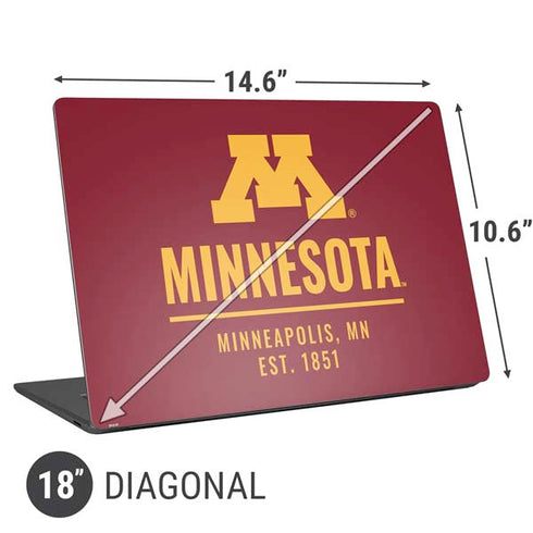 University of Minnesota Minneapolis MN Est 1851 Universal Laptop 18in (14.6 x 10.6in) Skin