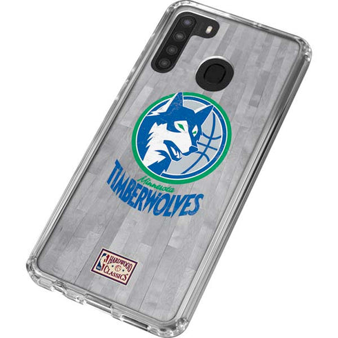 NBA Minnesota Timberwolves Hardwood Classics Galaxy A21 Clear Case