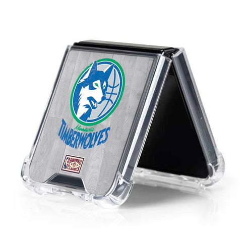 NBA Minnesota Timberwolves Hardwood Classics Galaxy Z Flip5 5G Clear Case