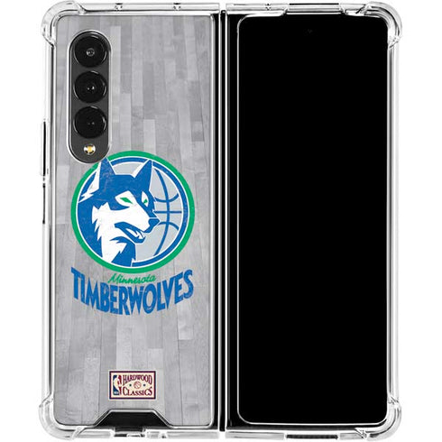 NBA Minnesota Timberwolves Hardwood Classics Galaxy Z Fold4 5G Clear Case
