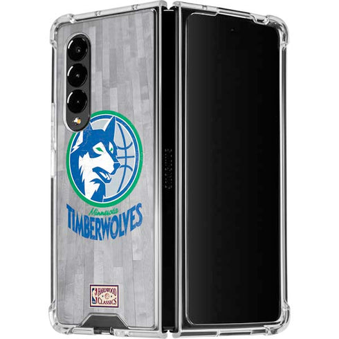 NBA Minnesota Timberwolves Hardwood Classics Galaxy Z Fold4 5G Clear Case