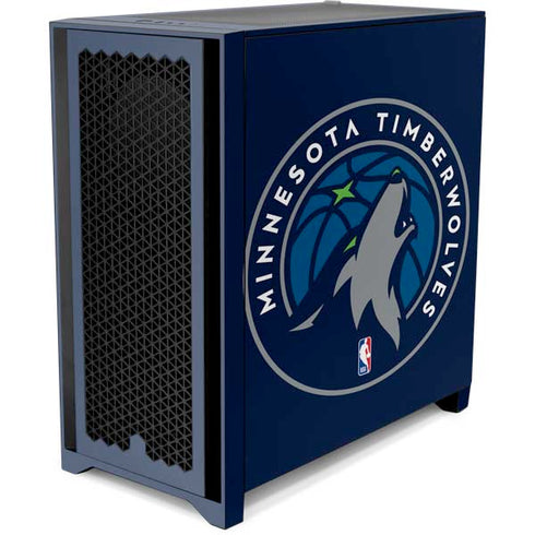 NBA Minnesota Timberwolves Large Logo Corsair 4000D Tempered Glass Mid-Tower ATX Case Skin