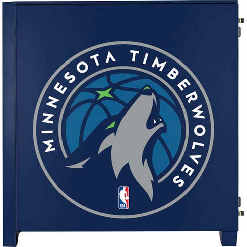 NBA Minnesota Timberwolves Large Logo Corsair 4000D Tempered Glass Mid-Tower ATX Case Skin