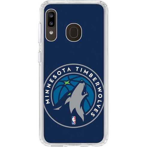 NBA Minnesota Timberwolves Large Logo Galaxy A20 Clear Case