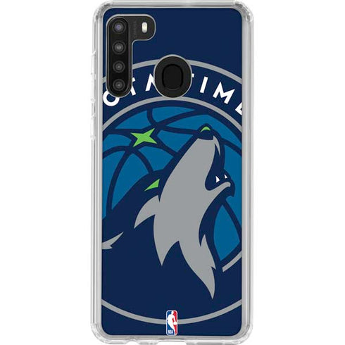 NBA Minnesota Timberwolves Large Logo Galaxy A21 Clear Case