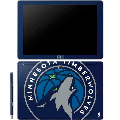 NBA Minnesota Timberwolves Large Logo Galaxy Book 12in Skin