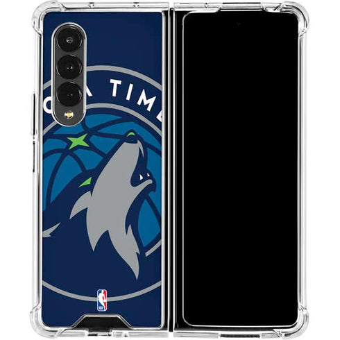 NBA Minnesota Timberwolves Large Logo Galaxy Z Fold4 5G Clear Case