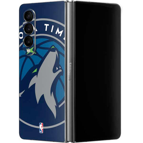 NBA Minnesota Timberwolves Large Logo Galaxy Z Fold4 5G Skin