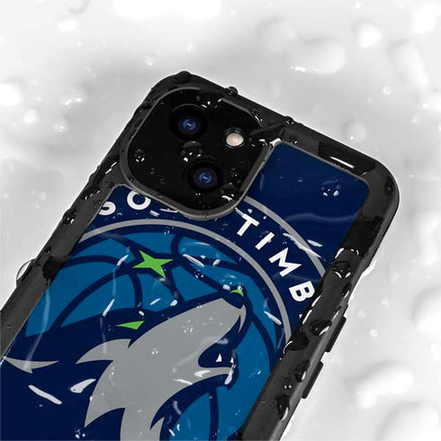 NBA Minnesota Timberwolves Large Logo iPhone 15 Plus Waterproof Case