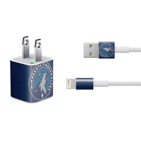 NBA Minnesota Timberwolves Large Logo iPhone Charger (5W USB) Skin