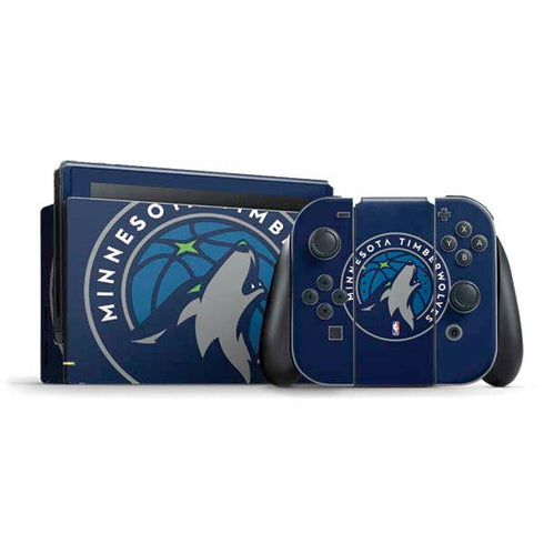 NBA Minnesota Timberwolves Large Logo Nintendo Switch Bundle Skin