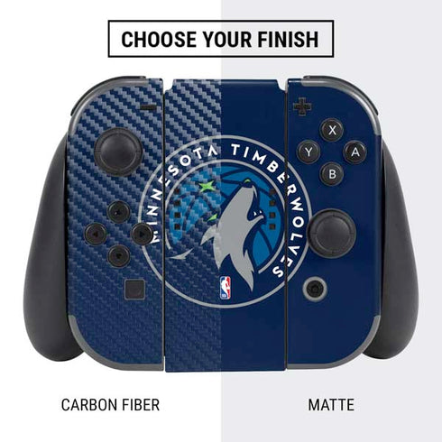 NBA Minnesota Timberwolves Large Logo Nintendo Switch Bundle Skin