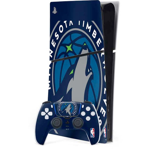 NBA Minnesota Timberwolves Large Logo PS5 Slim Digital Edition Bundle Skin