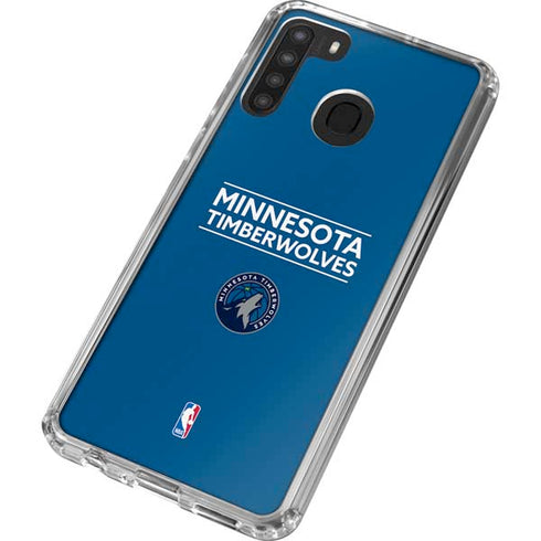 NBA Minnesota Timberwolves Standard - Blue Galaxy A21 Clear Case