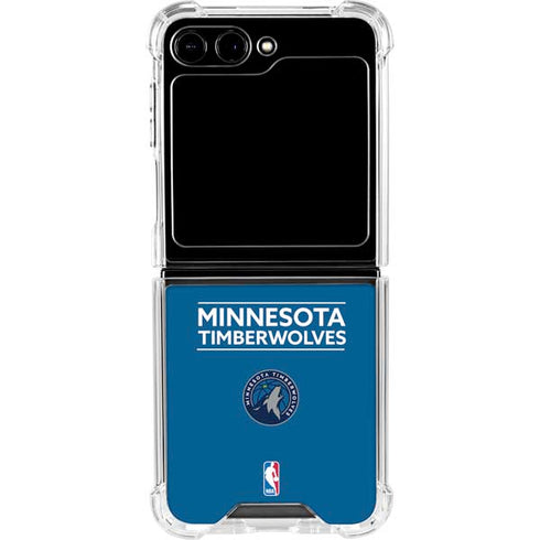 NBA Minnesota Timberwolves Standard - Blue Galaxy Z Flip5 5G Clear Case