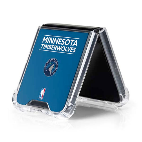 NBA Minnesota Timberwolves Standard - Blue Galaxy Z Flip5 5G Clear Case