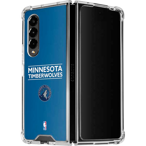NBA Minnesota Timberwolves Standard - Blue Galaxy Z Fold4 5G Clear Case