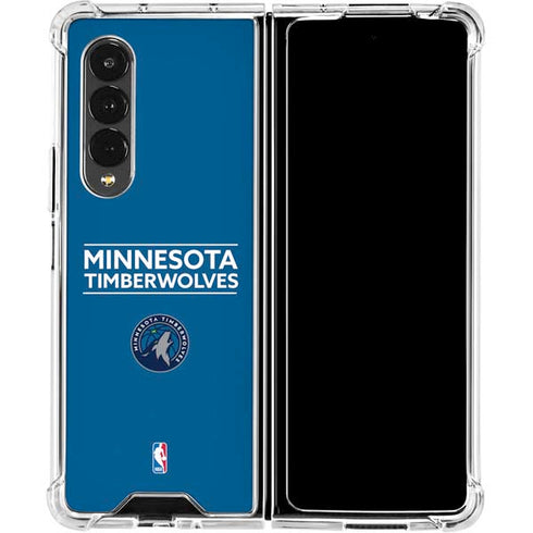 NBA Minnesota Timberwolves Standard - Blue Galaxy Z Fold4 5G Clear Case