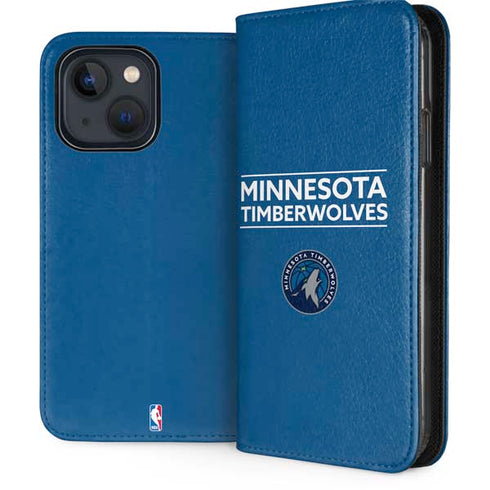 NBA Minnesota Timberwolves Standard - Blue iPhone 13 Folio Case