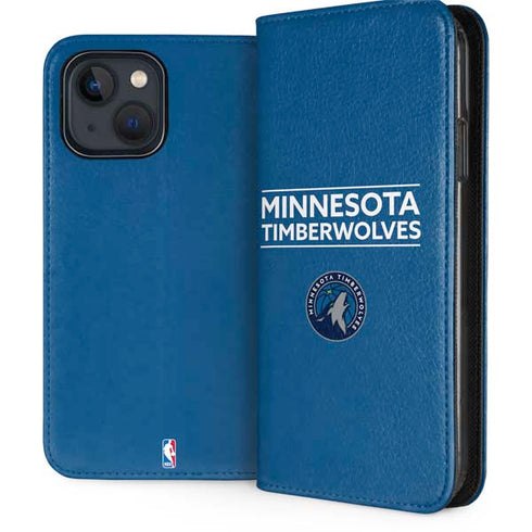 NBA Minnesota Timberwolves Standard - Blue iPhone 15 Plus Folio Case