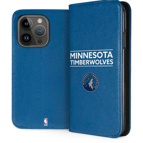 NBA Minnesota Timberwolves Standard - Blue iPhone 15 Pro Folio Case