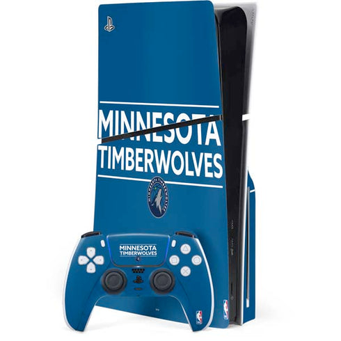 NBA Minnesota Timberwolves Standard - Blue PS5 Slim Disk Bundle Skin