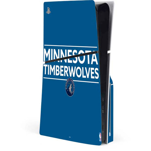 NBA Minnesota Timberwolves Standard - Blue PS5 Slim Disk Console Skin