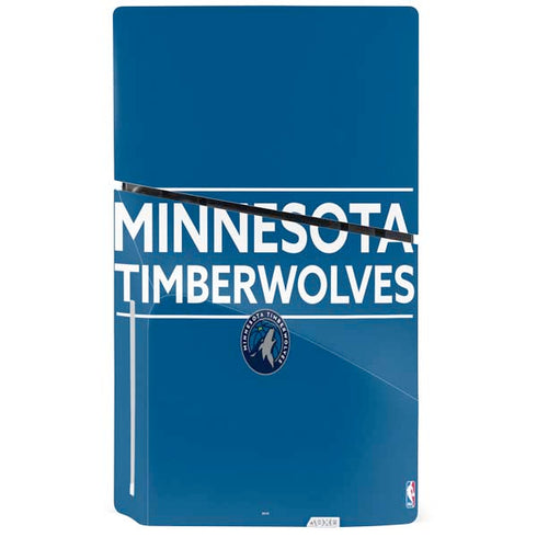 NBA Minnesota Timberwolves Standard - Blue PS5 Slim Disk Console Skin