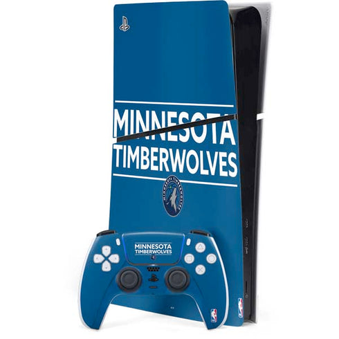 NBA Minnesota Timberwolves Standard - Blue PS5 Slim Digital Edition Bundle Skin