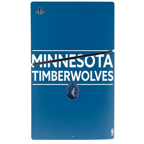 NBA Minnesota Timberwolves Standard - Blue PS5 Slim Digital Edition Console Skin