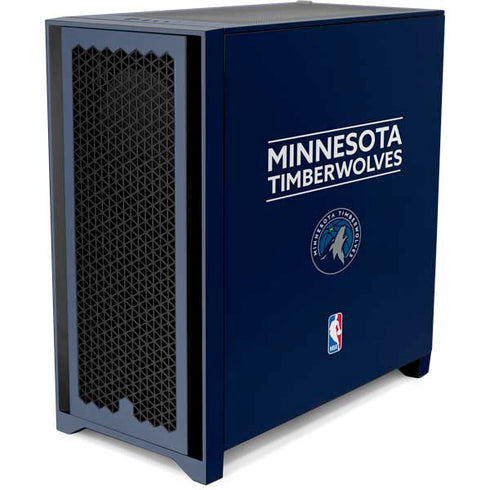 NBA Minnesota Timberwolves Standard - Navy Blue Corsair 4000D Tempered Glass Mid-Tower ATX Case Skin