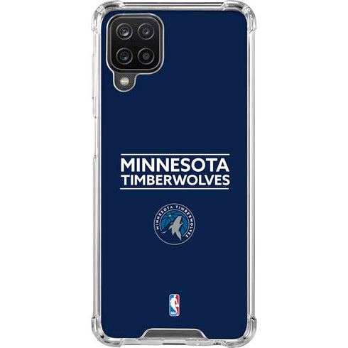 NBA Minnesota Timberwolves Standard - Navy Blue Galaxy A12 Clear Case