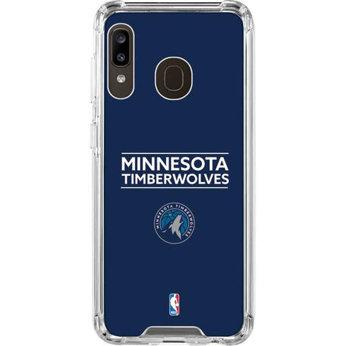 NBA Minnesota Timberwolves Standard - Navy Blue Galaxy A30 Clear Case