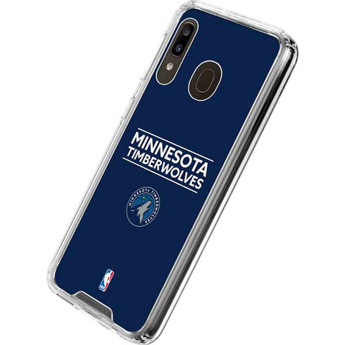 NBA Minnesota Timberwolves Standard - Navy Blue Galaxy A30 Clear Case
