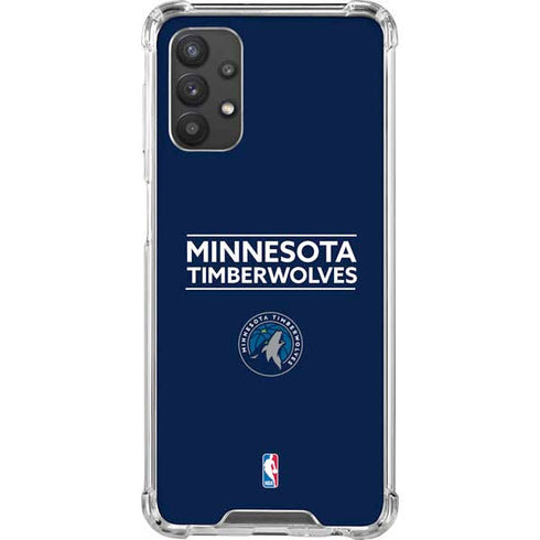 NBA Minnesota Timberwolves Standard - Navy Blue Galaxy A32 5G Clear Case