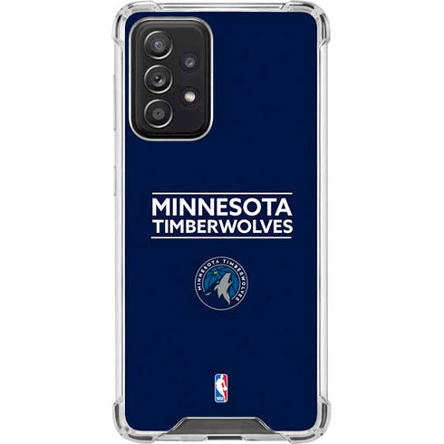 NBA Minnesota Timberwolves Standard - Navy Blue Galaxy A52 5G Clear Case