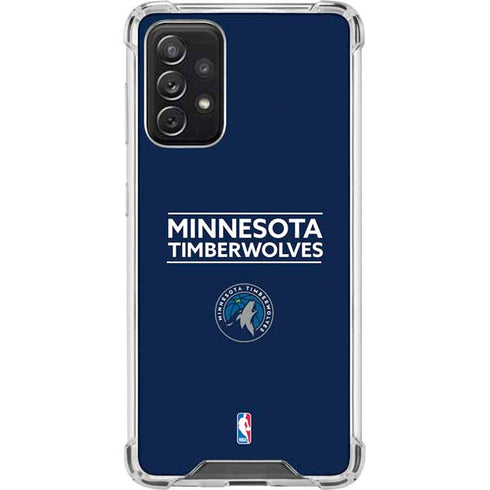 NBA Minnesota Timberwolves Standard - Navy Blue Galaxy A72 5G Clear Case